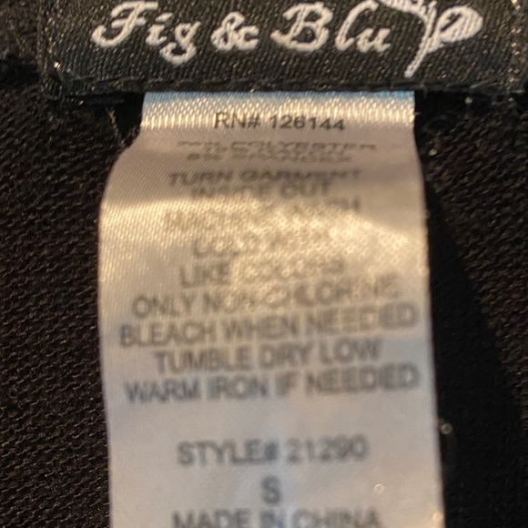 5 for $30 Fig & Blu Classic Black Open Cardigan - Picture 2 of 3